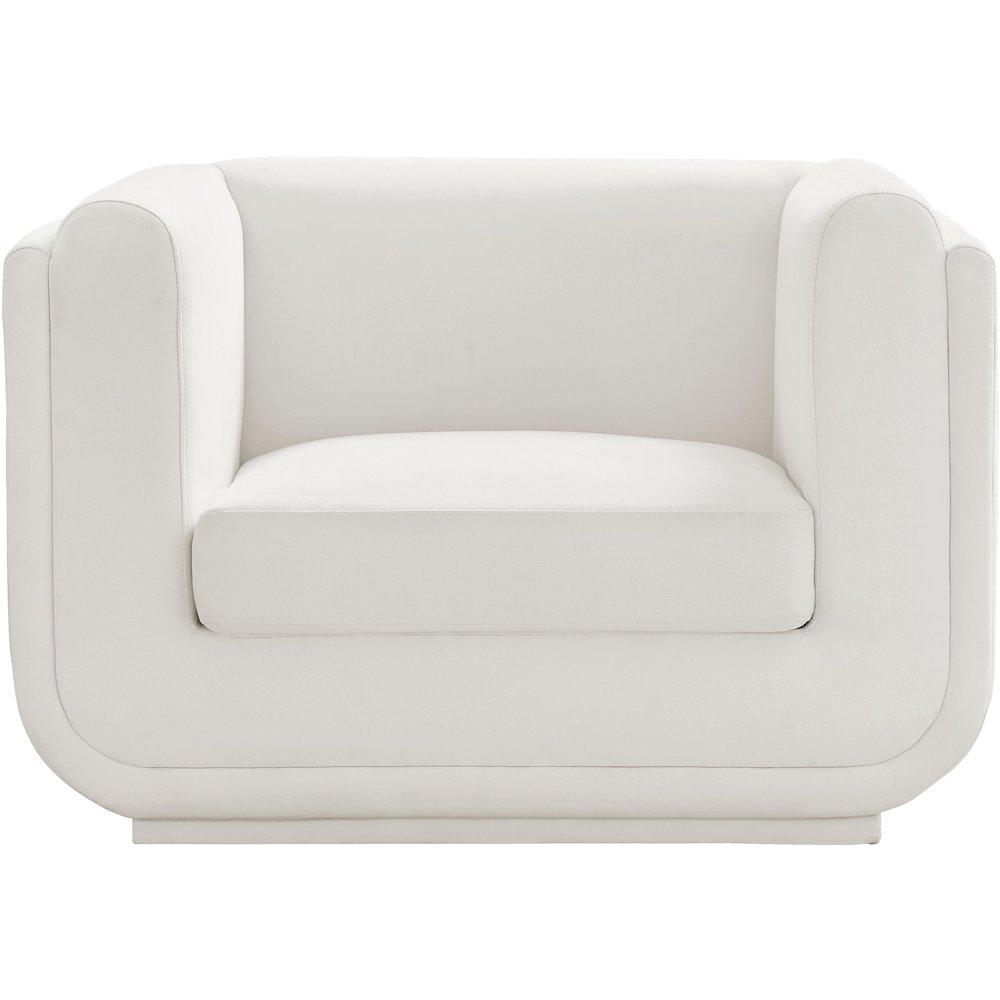 Kimora Cream Linen Textured Fabric Chair