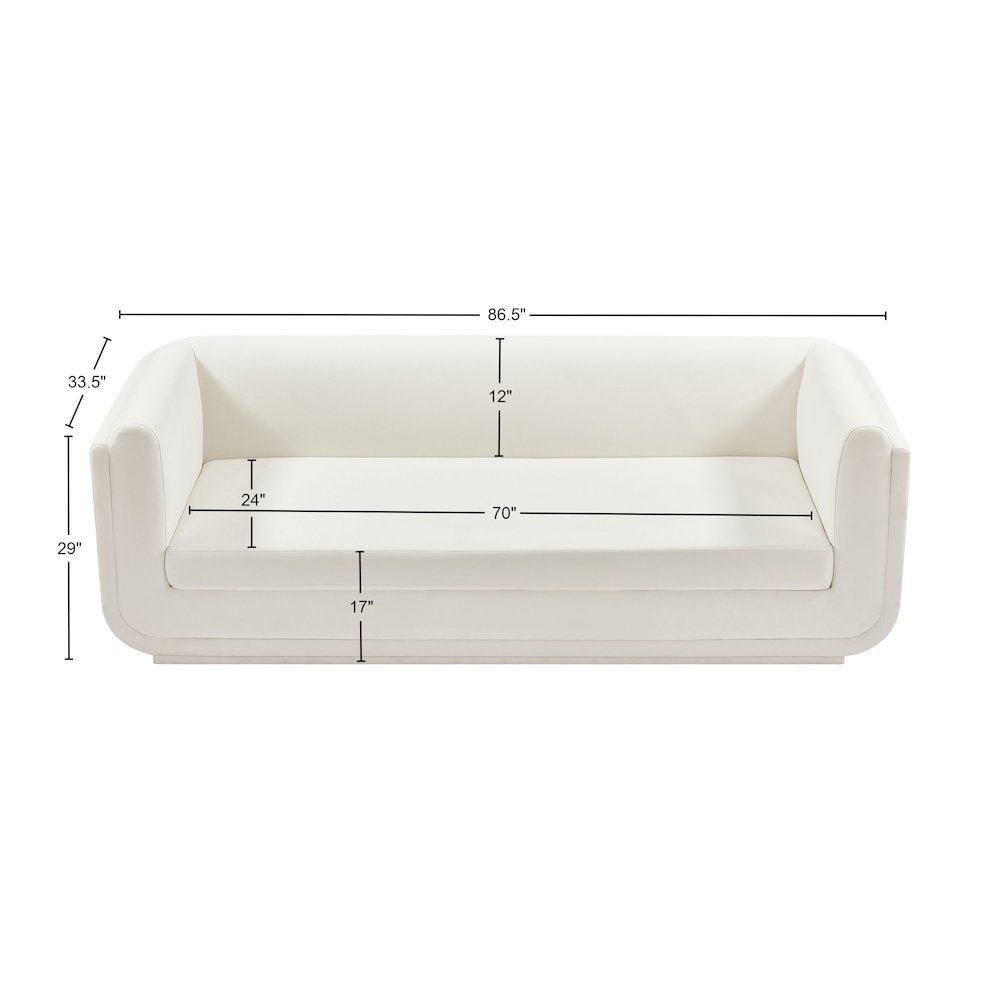 Kimora Cream Linen Textured Fabric Sofa