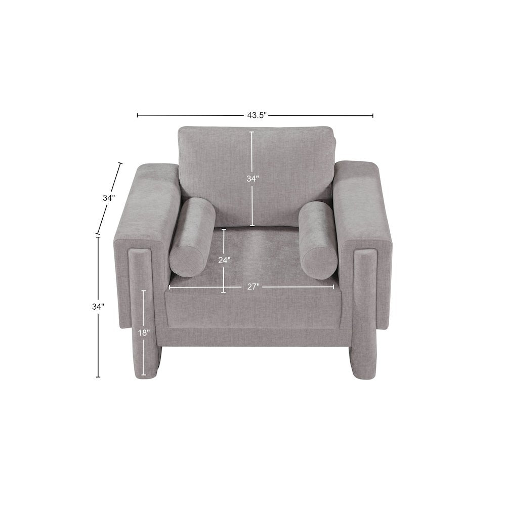 Madeline Grey Chenille Fabric Chair