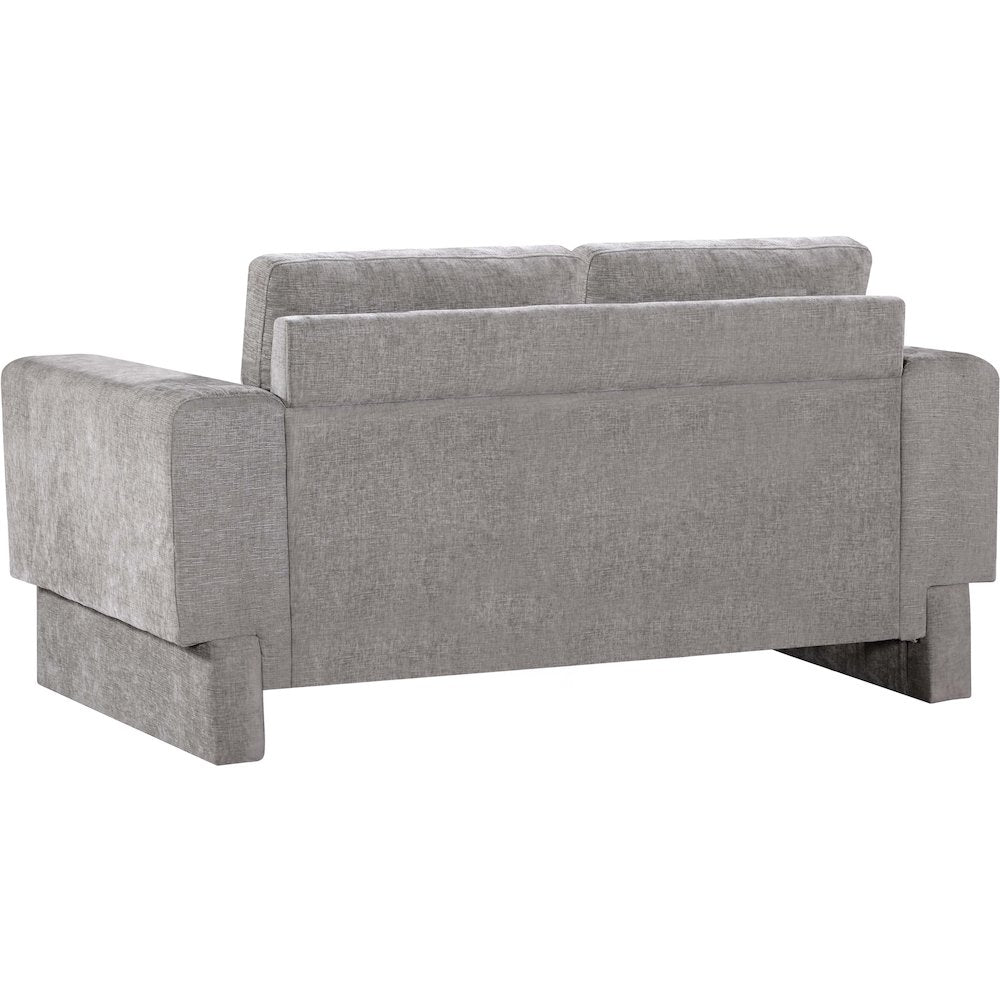 Madeline Grey Chenille Fabric Loveseat