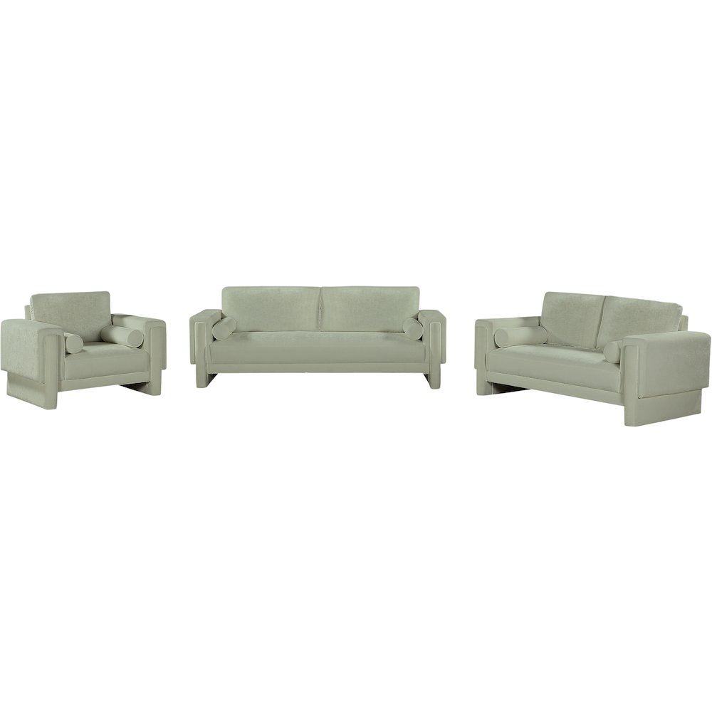 Madeline Mint Chenille Fabric Loveseat