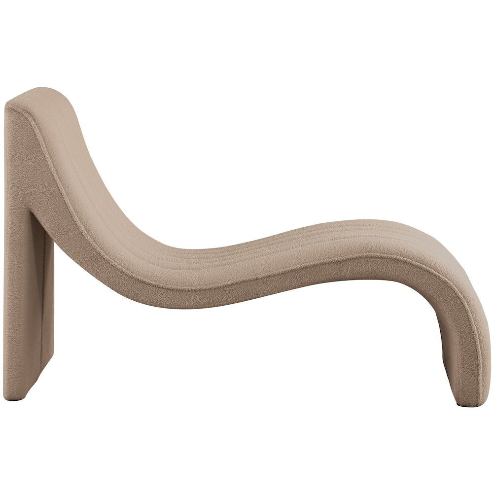 Orian Beige Teddy Fabric Chaise