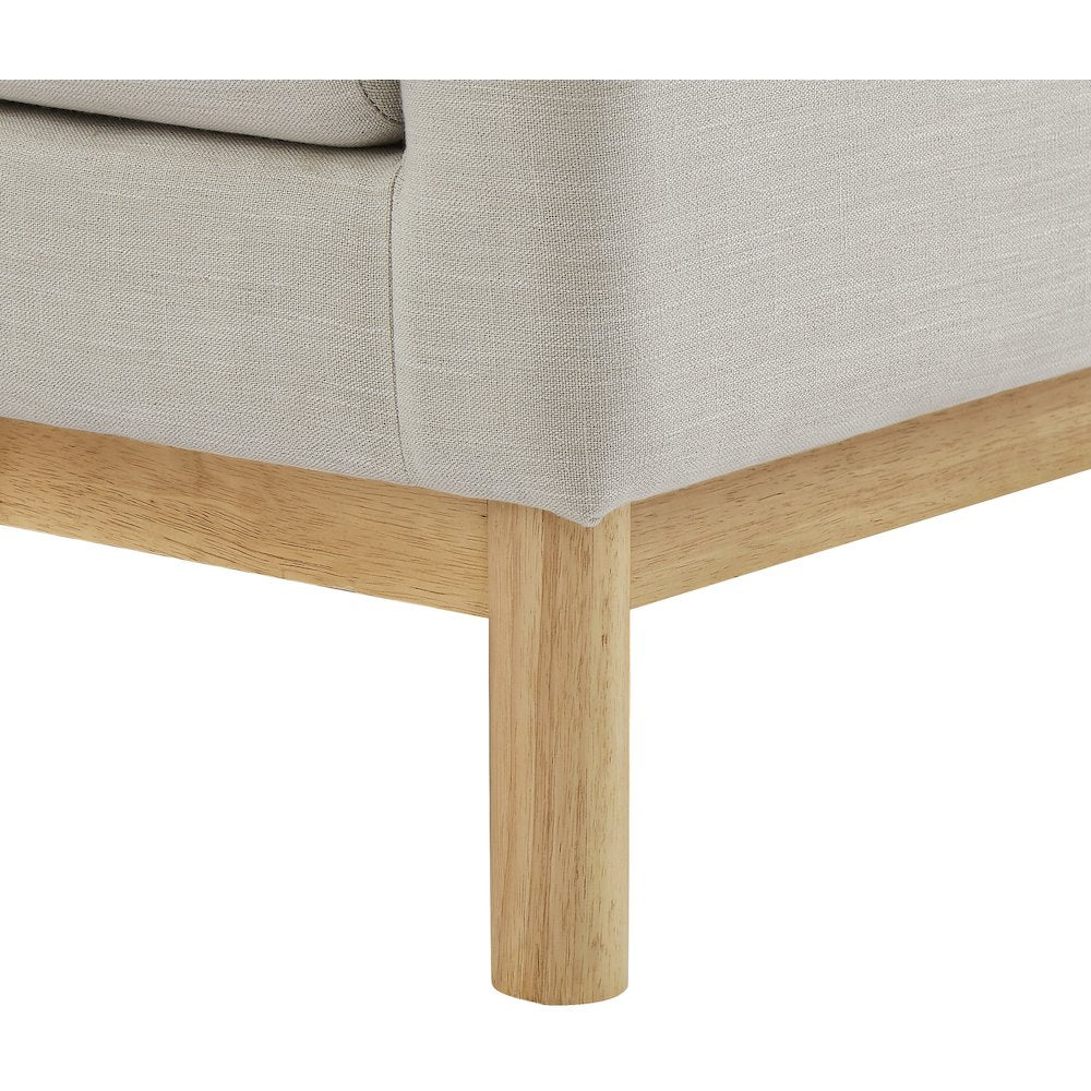 Langham Beige Linen Textured Fabric Loveseat