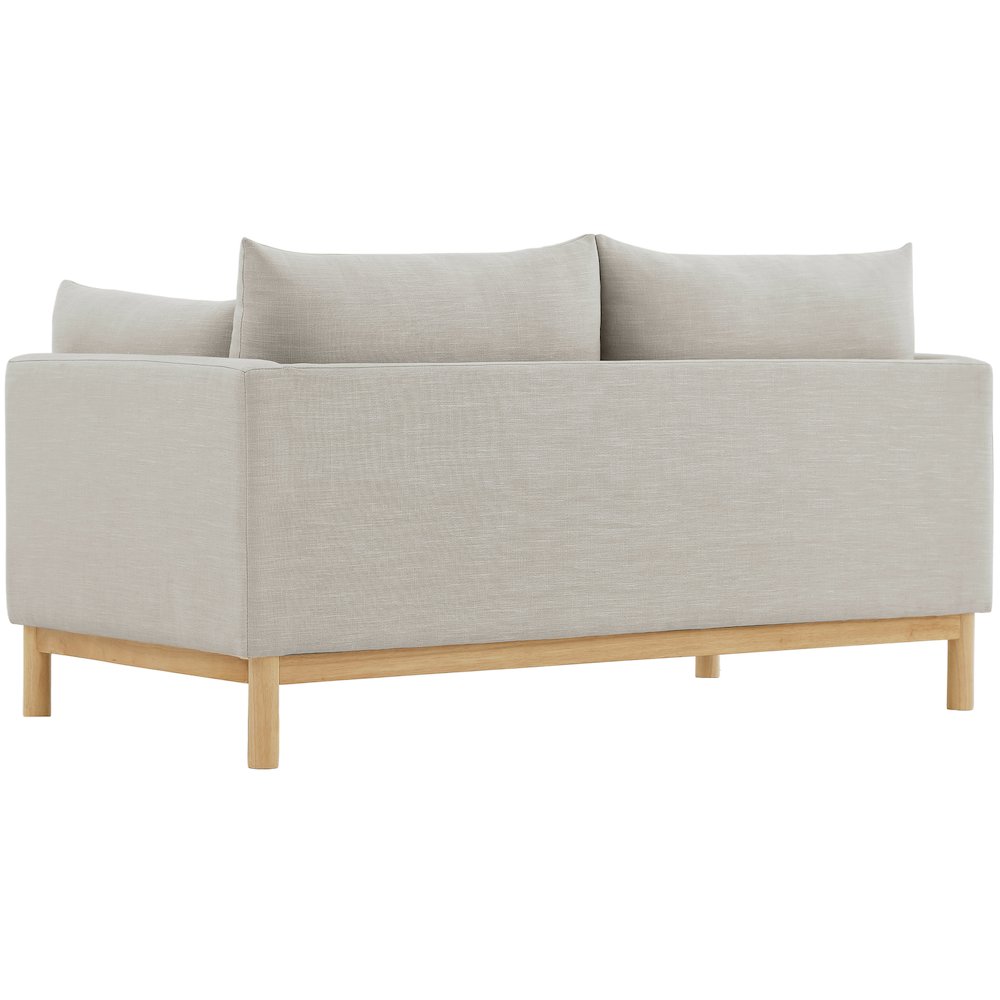 Langham Beige Linen Textured Fabric Loveseat