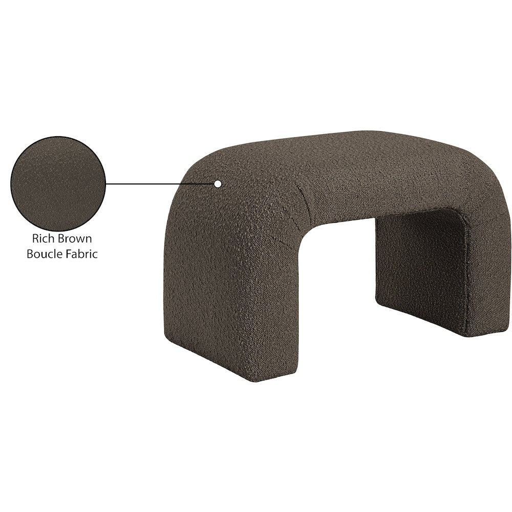 Niagara Brown Boucle Fabric Bench