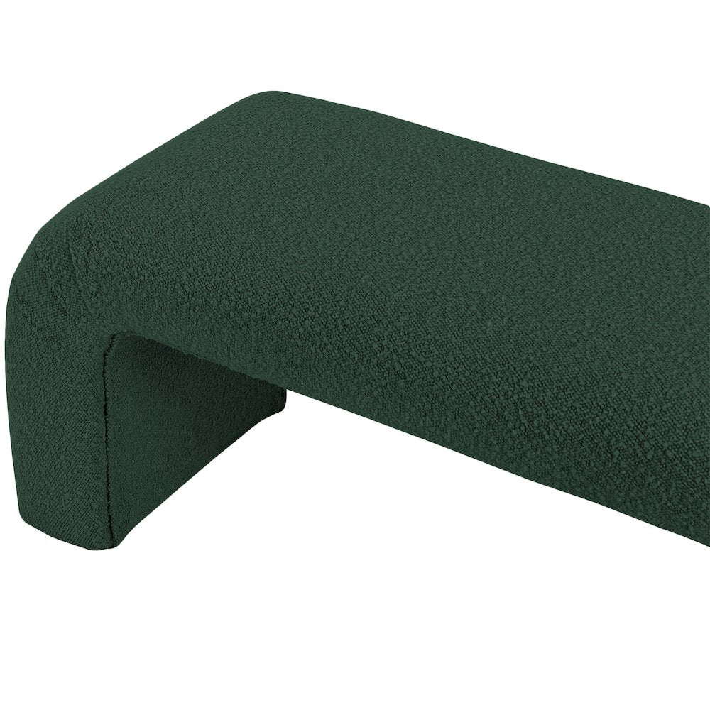 Niagara Green Boucle Fabric Bench