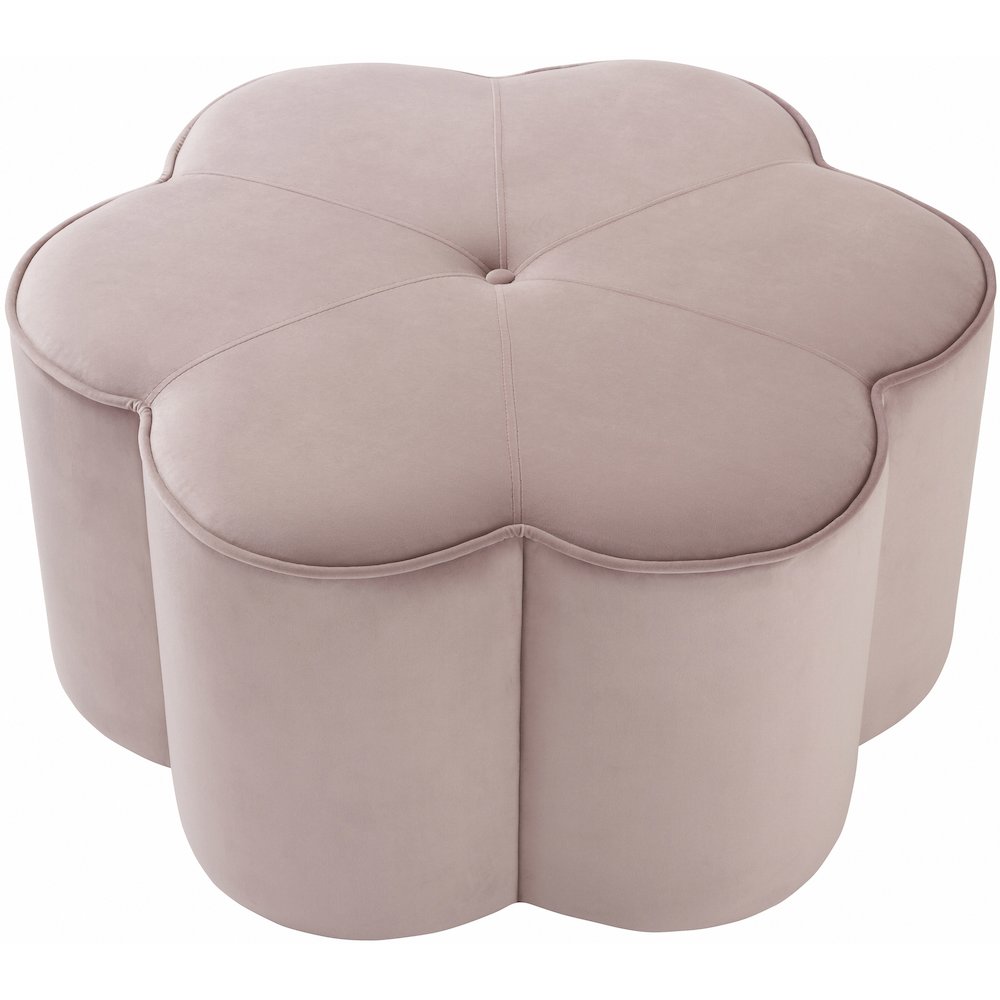 Daisy Pink Velvet Ottoman
