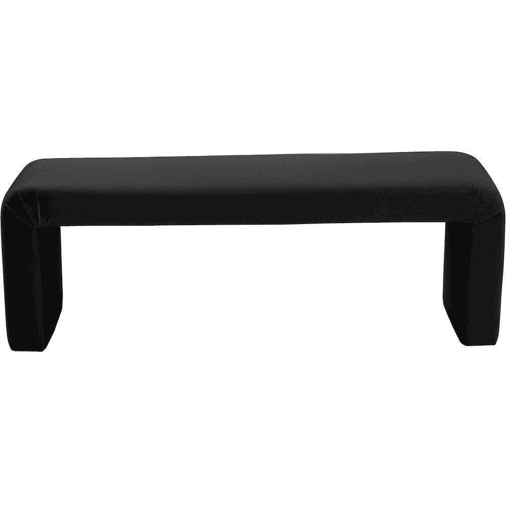 Minimalist Black Velvet Bench