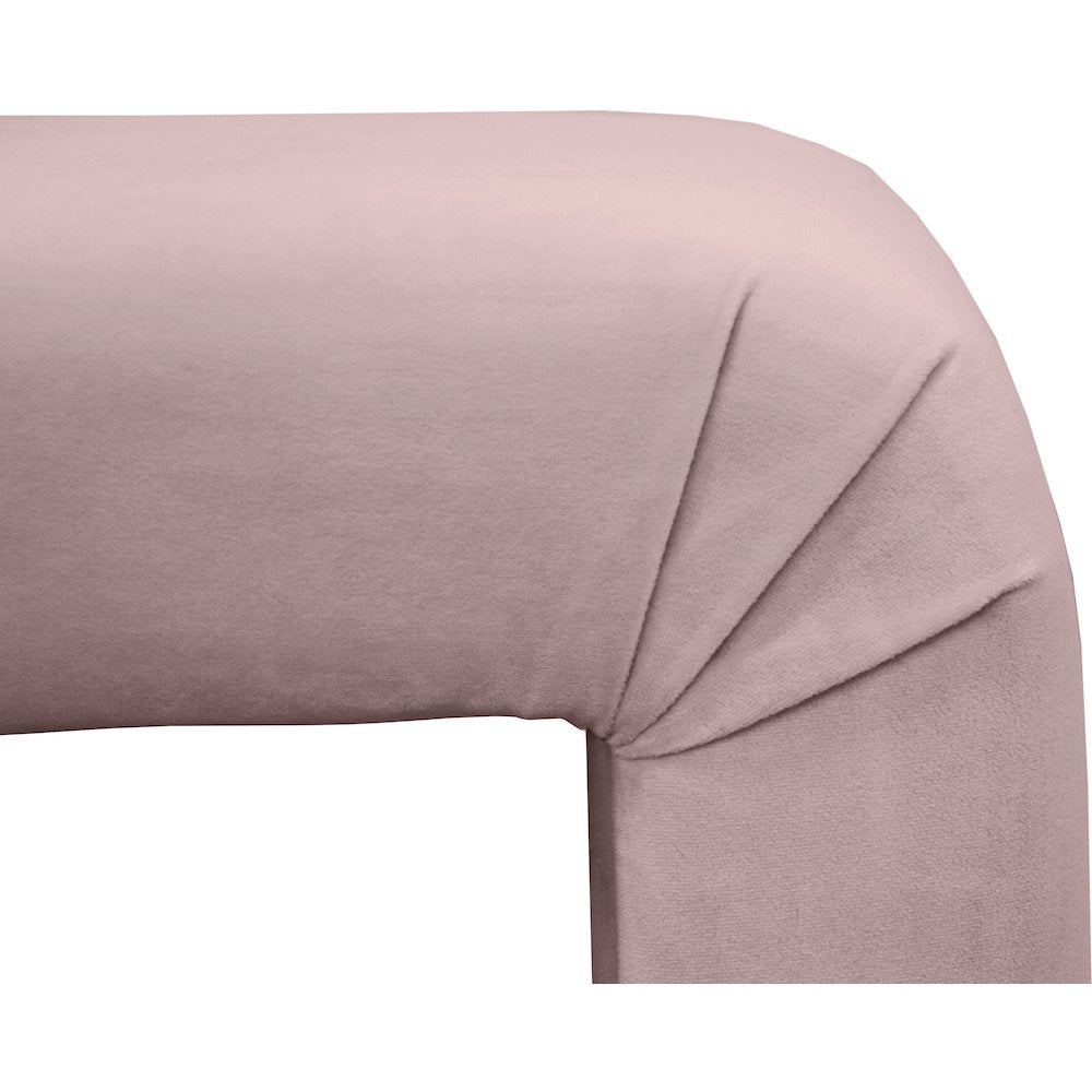 Minimalist Pink Velvet Bench