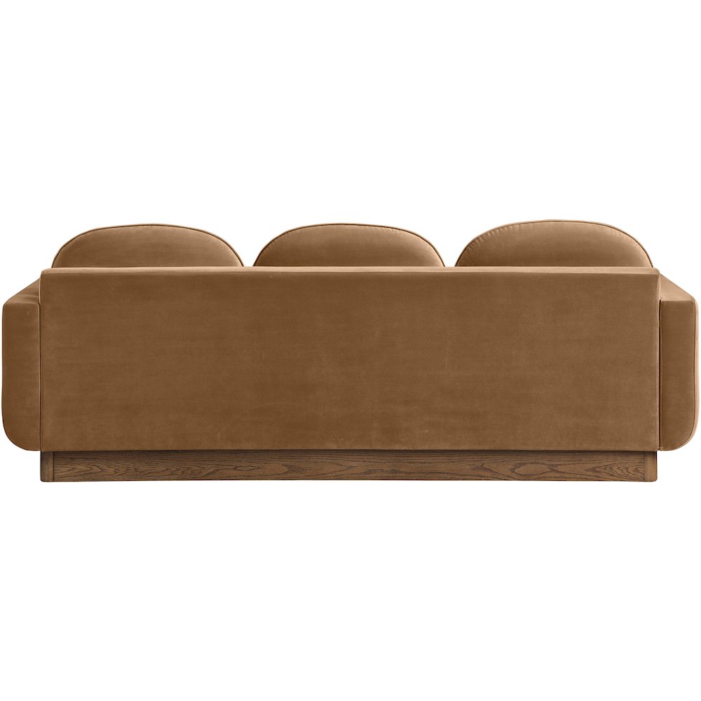 Diviento 89" Saddle Velvet Performance Fabric Upholstered Sofa