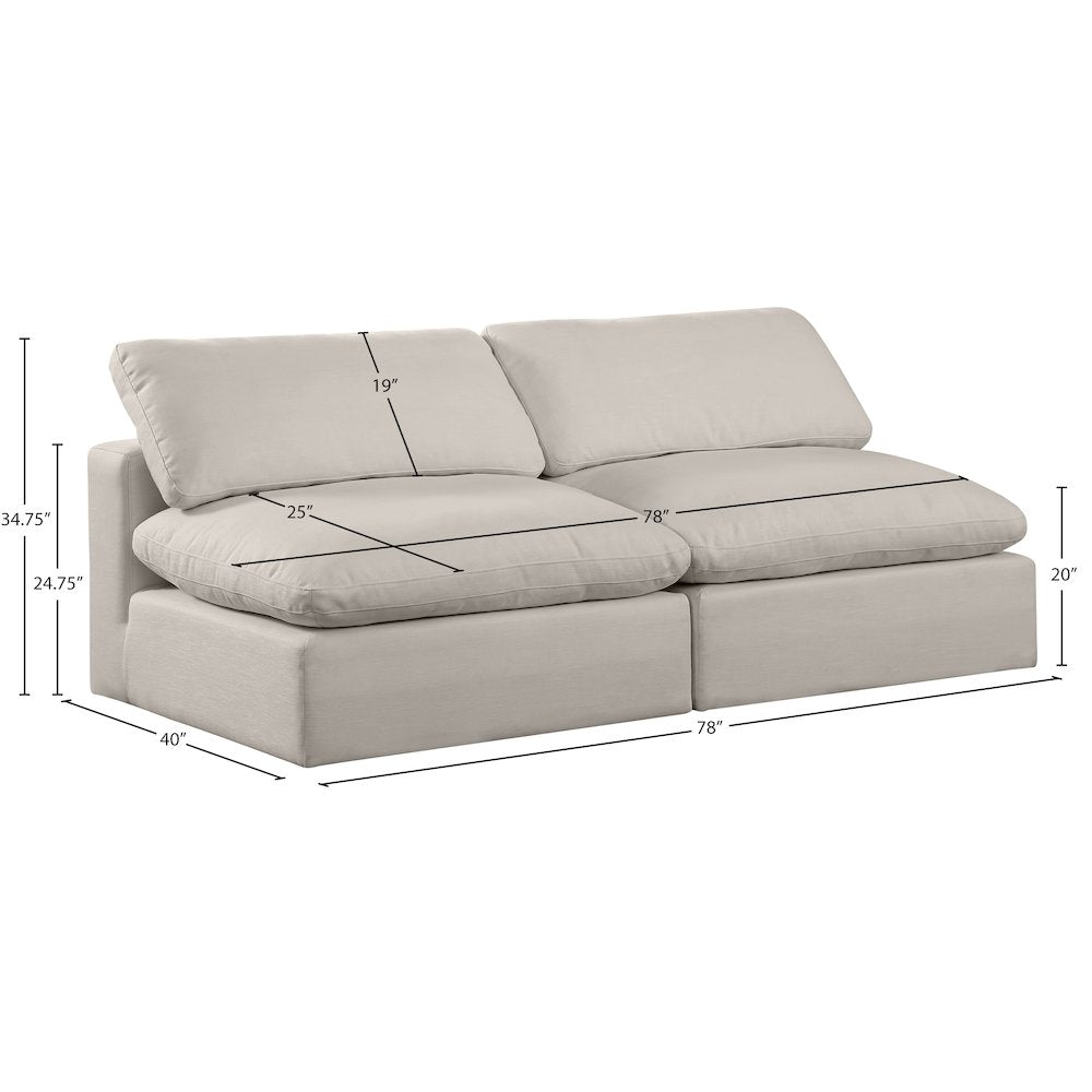 Comfy Beige Linen Textured Fabric Modular Sofa