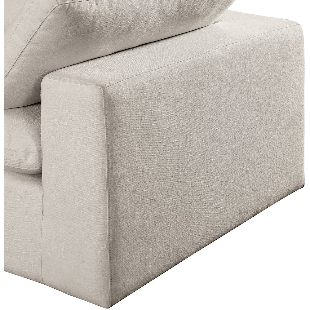 Comfy Beige Linen Textured Fabric Modular Sectional