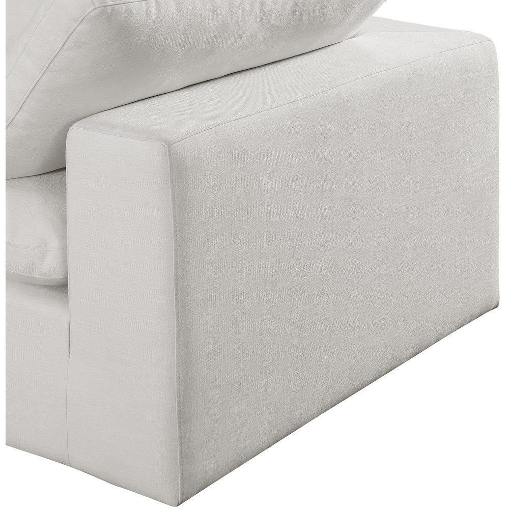 Comfy Cream Linen Textured Fabric Modular Sofa