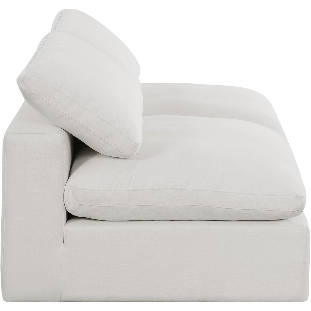 Comfy Cream Linen Textured Fabric Modular Sofa