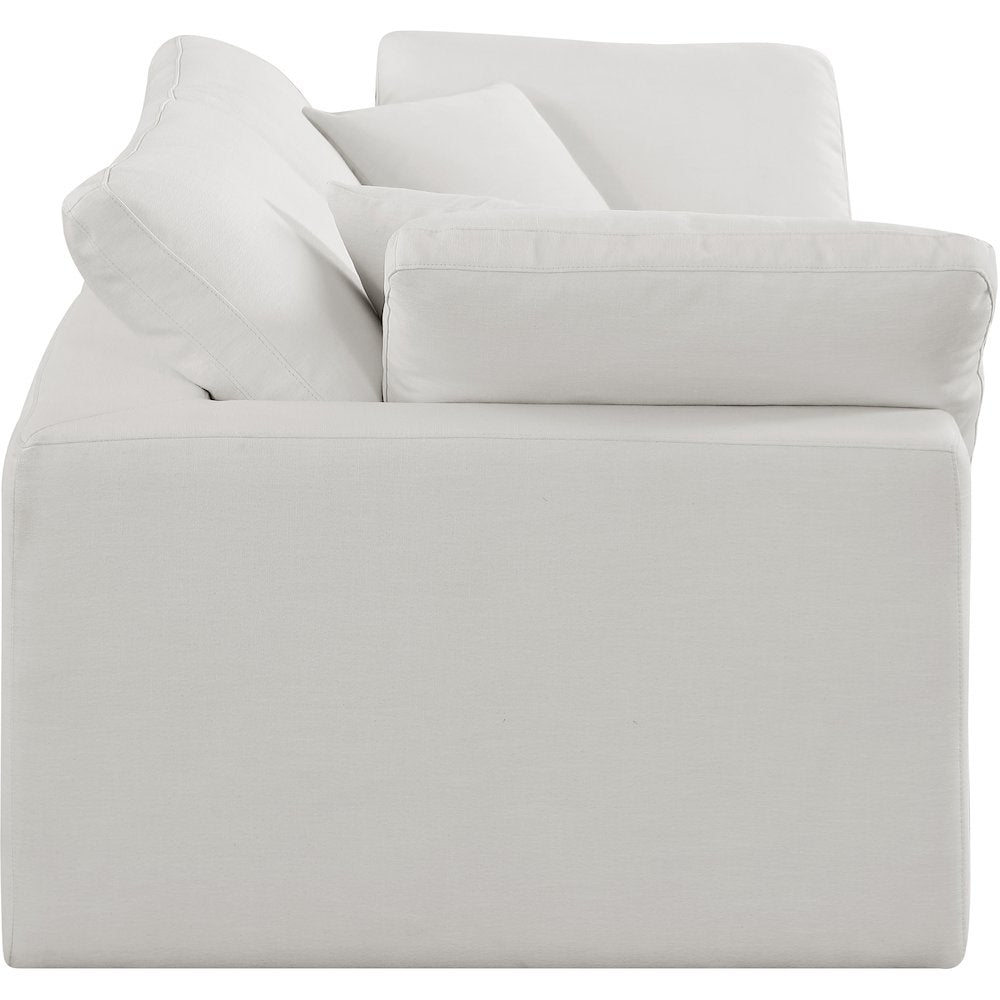 Comfy Cream Linen Textured Fabric Modular Sofa