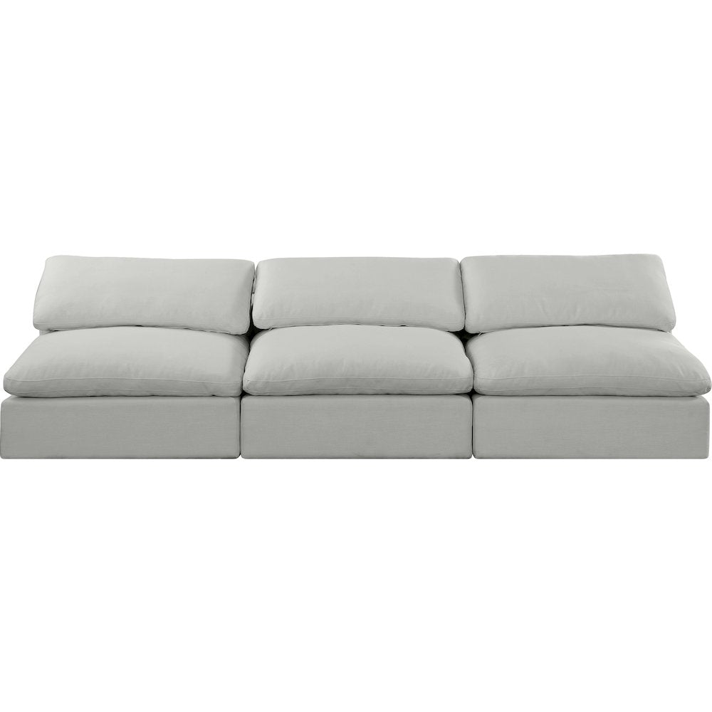 Comfy Grey Linen Textured Fabric Modular Sofa