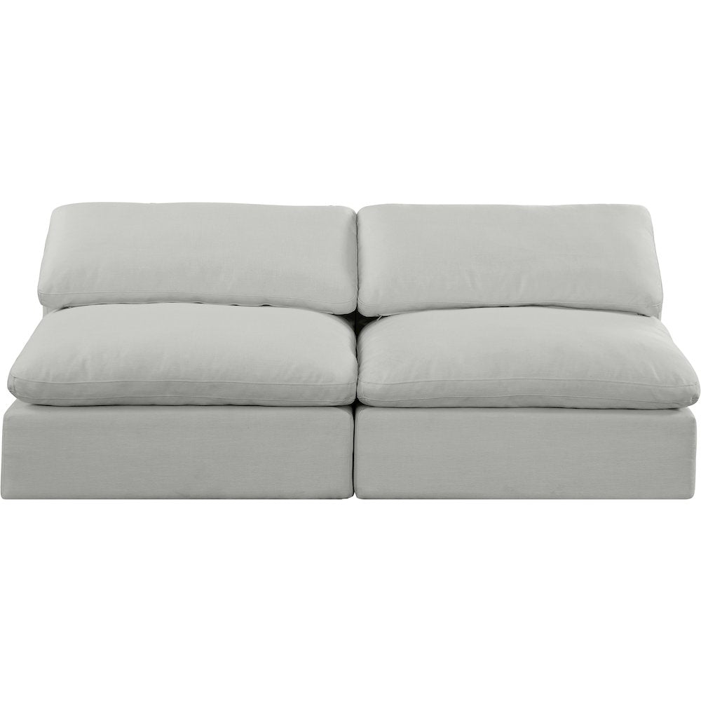 Comfy Grey Linen Textured Fabric Modular Sofa