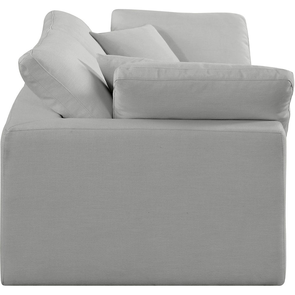 Comfy Grey Linen Textured Fabric Modular Sofa