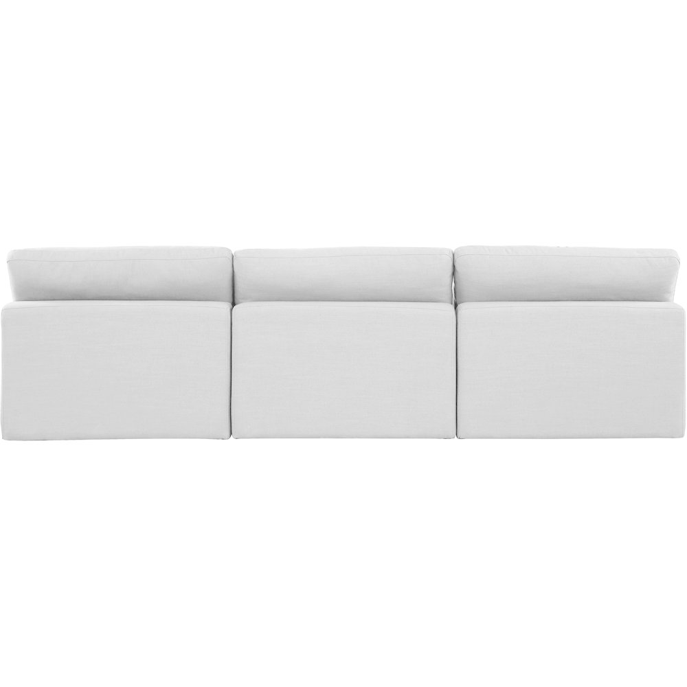 Comfy White Linen Textured Fabric Modular Sofa