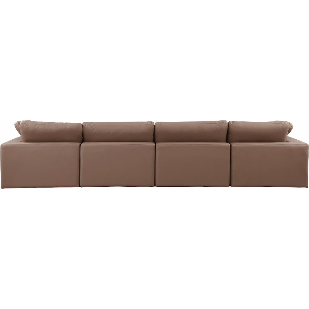 Comfy Brown Vegan Leather Modular Sofa