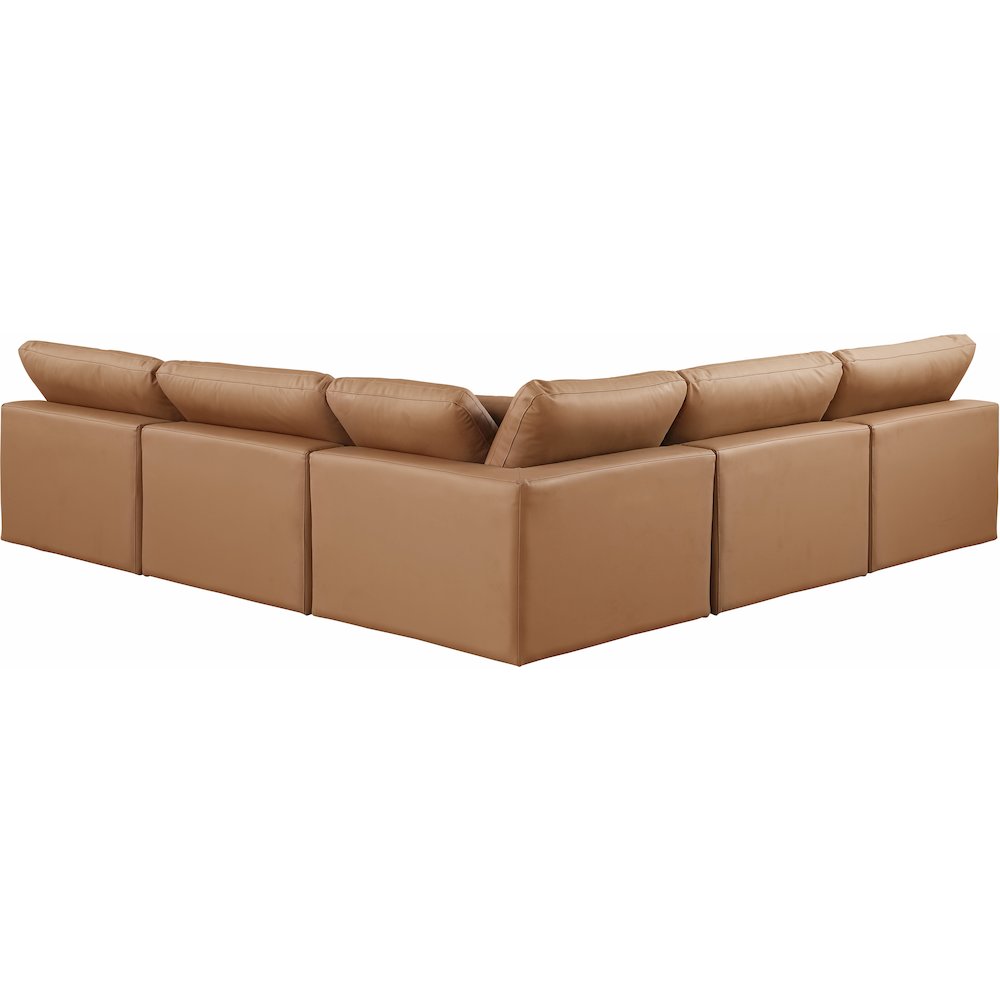 Comfy Cognac Vegan Leather Modular Sectional