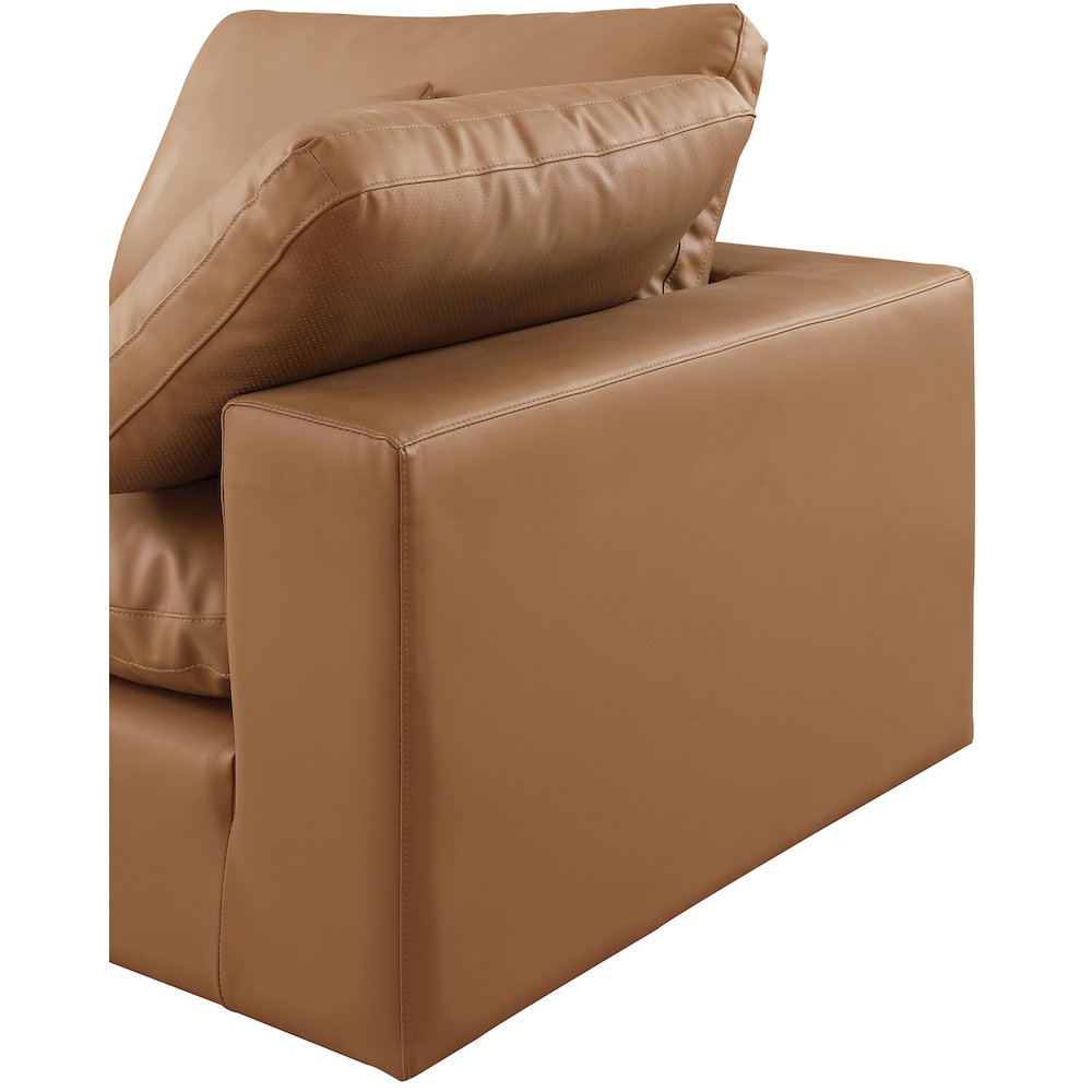Comfy Cognac Vegan Leather Modular Sectional