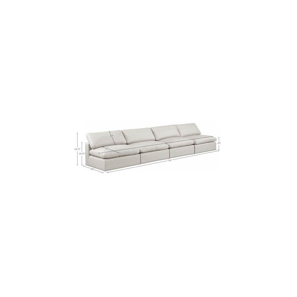 Comfy Cream Vegan Leather Modular Sofa
