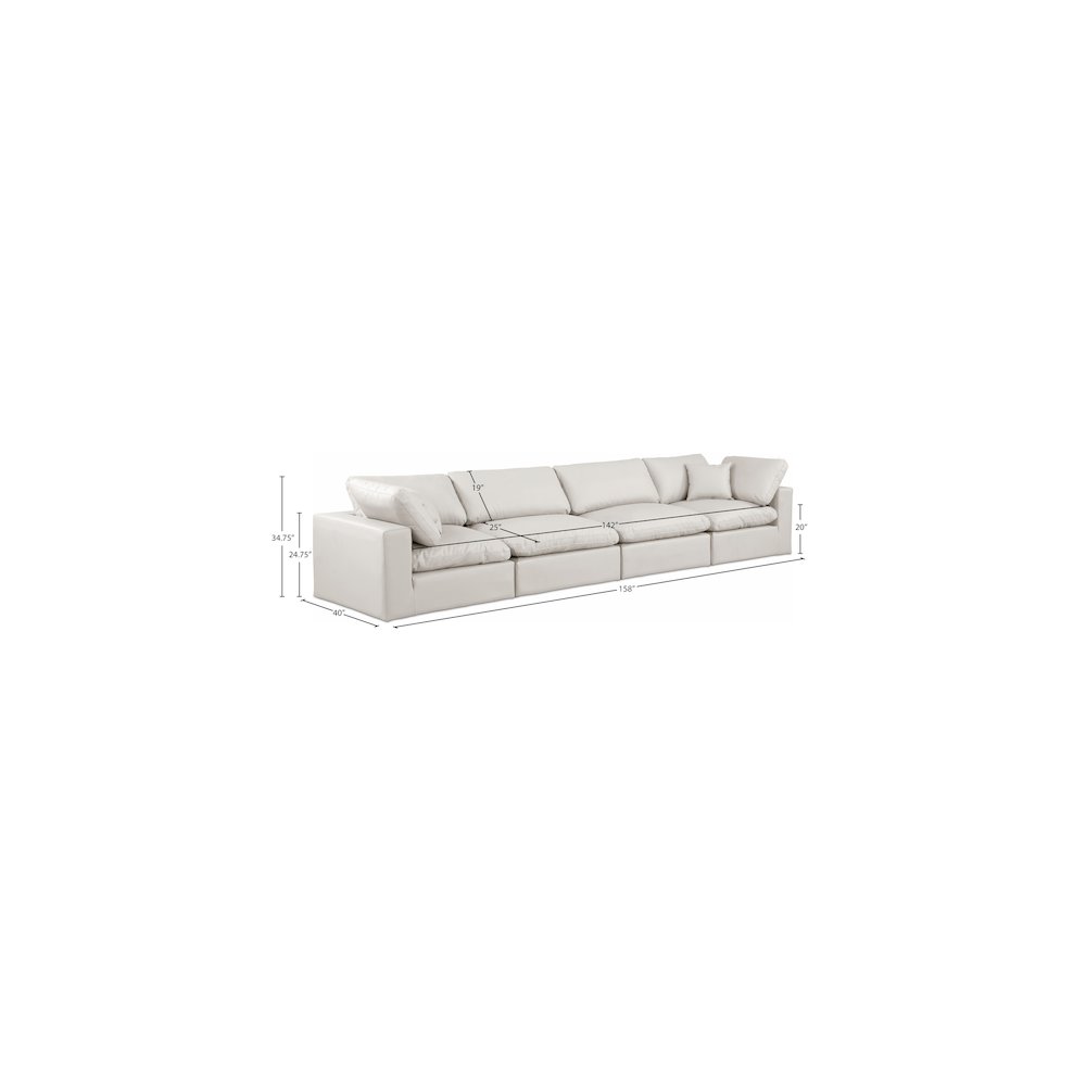Comfy Cream Vegan Leather Modular Sofa