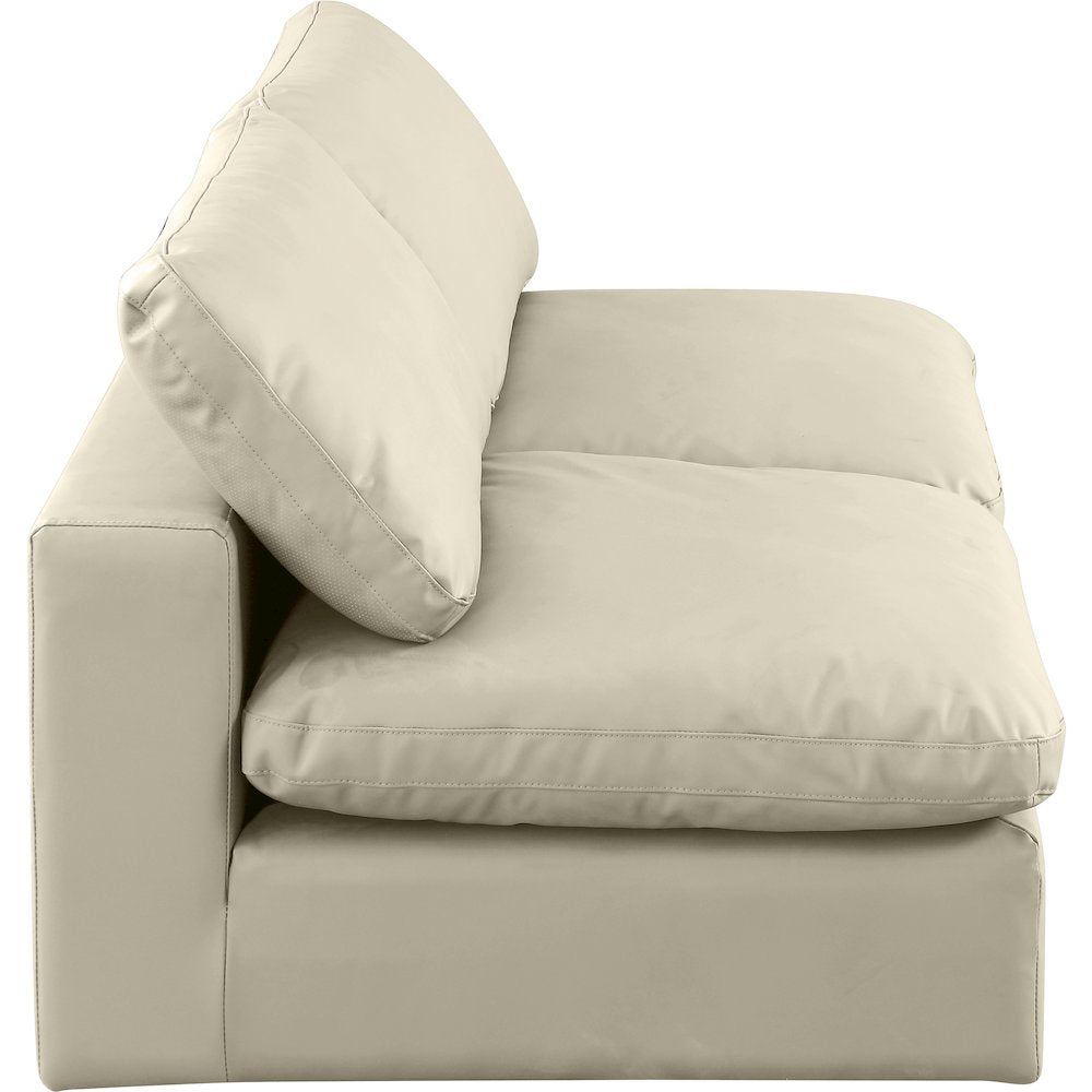 Comfy Cream Vegan Leather Modular Sofa