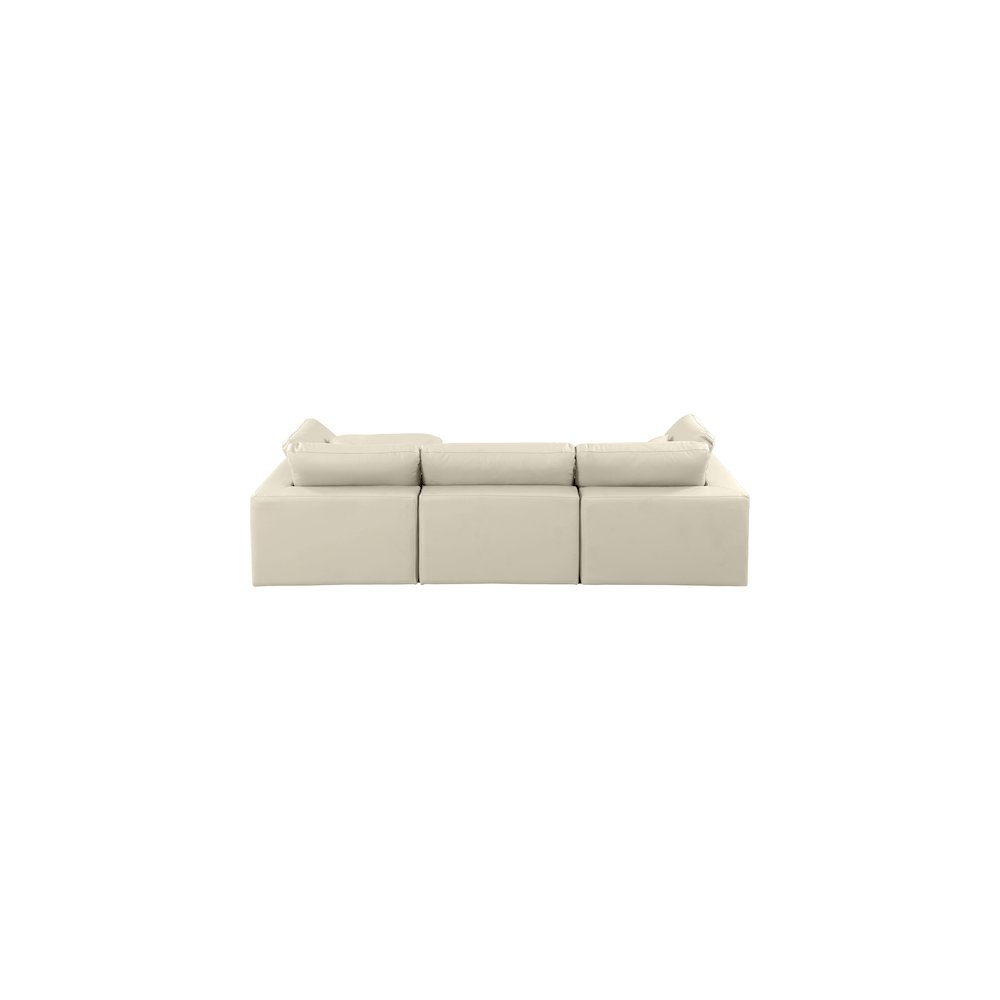Comfy Cream Vegan Leather Modular Sectional
