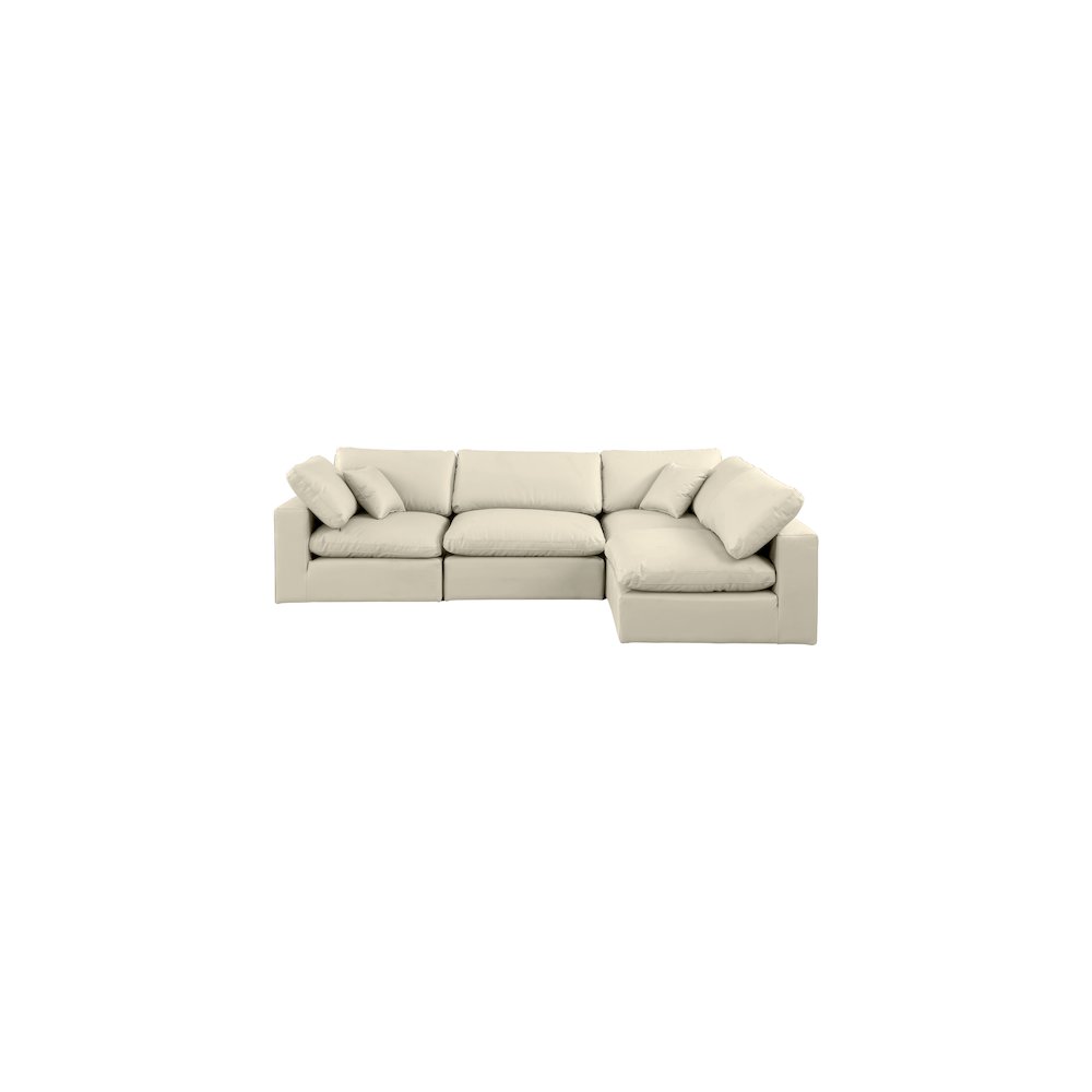 Comfy Cream Vegan Leather Modular Sectional