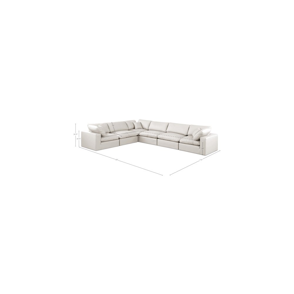 Comfy Cream Vegan Leather Modular Sectional