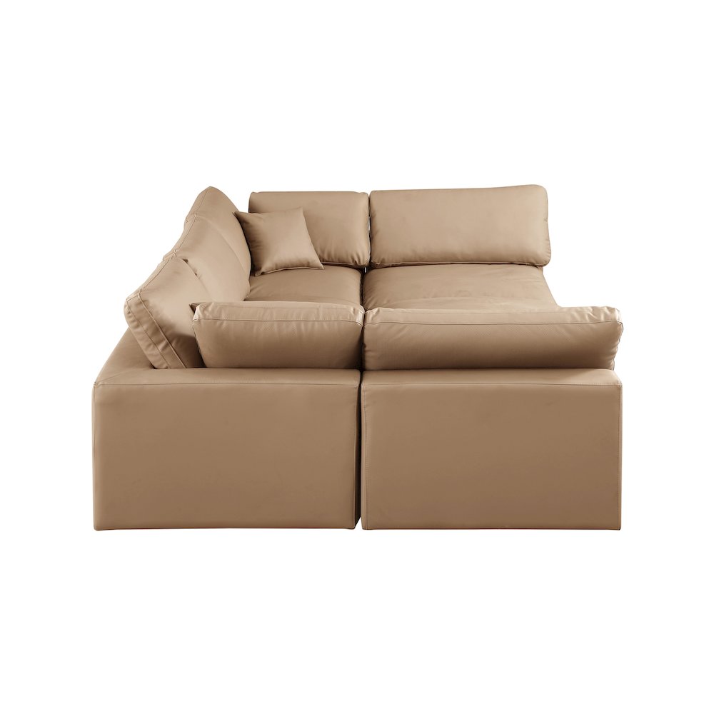 Comfy Tan Vegan Leather Modular Sectional