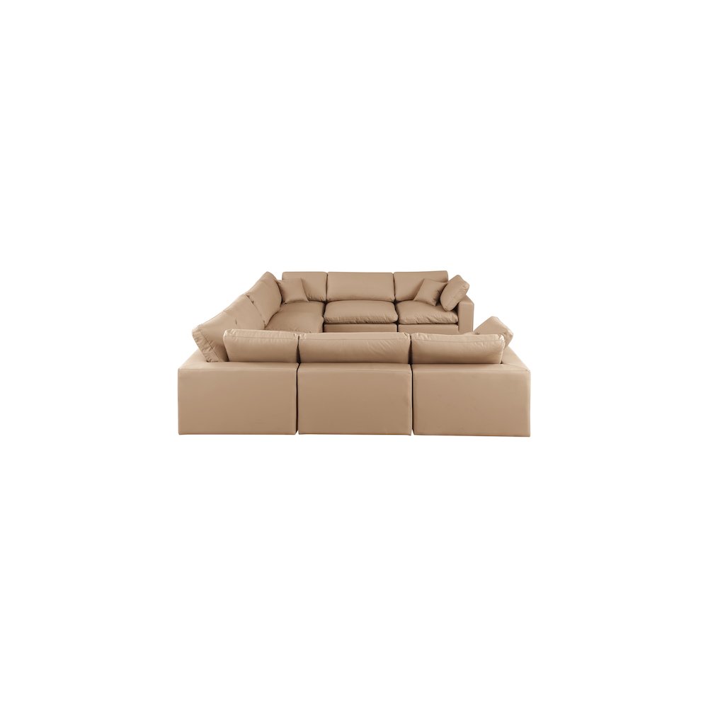 Comfy Tan Vegan Leather Modular Sectional