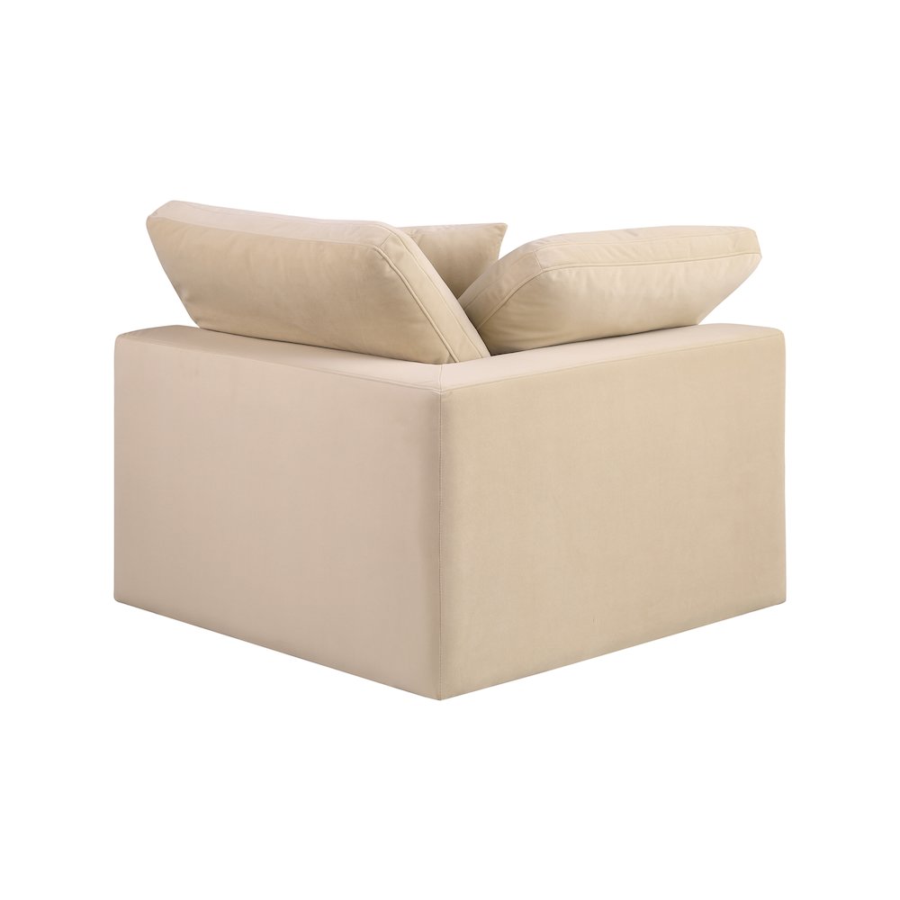 Comfy Beige Velvet Modular Corner Chair
