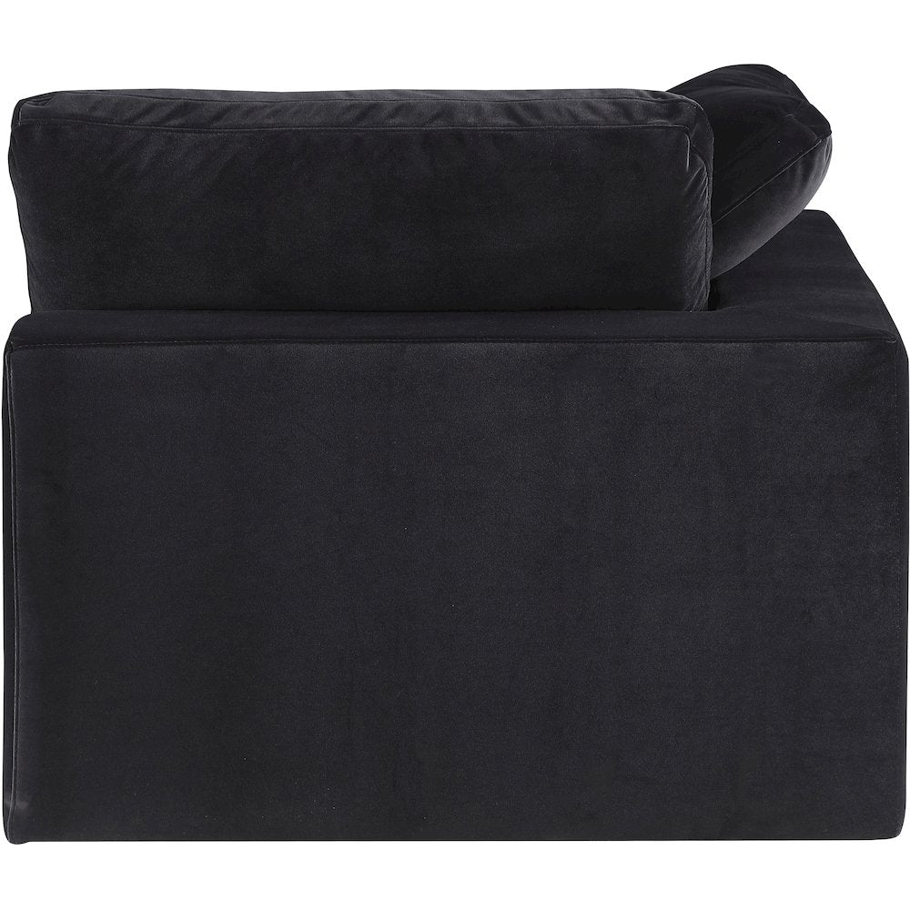 Comfy Black Velvet Modular Corner Chair