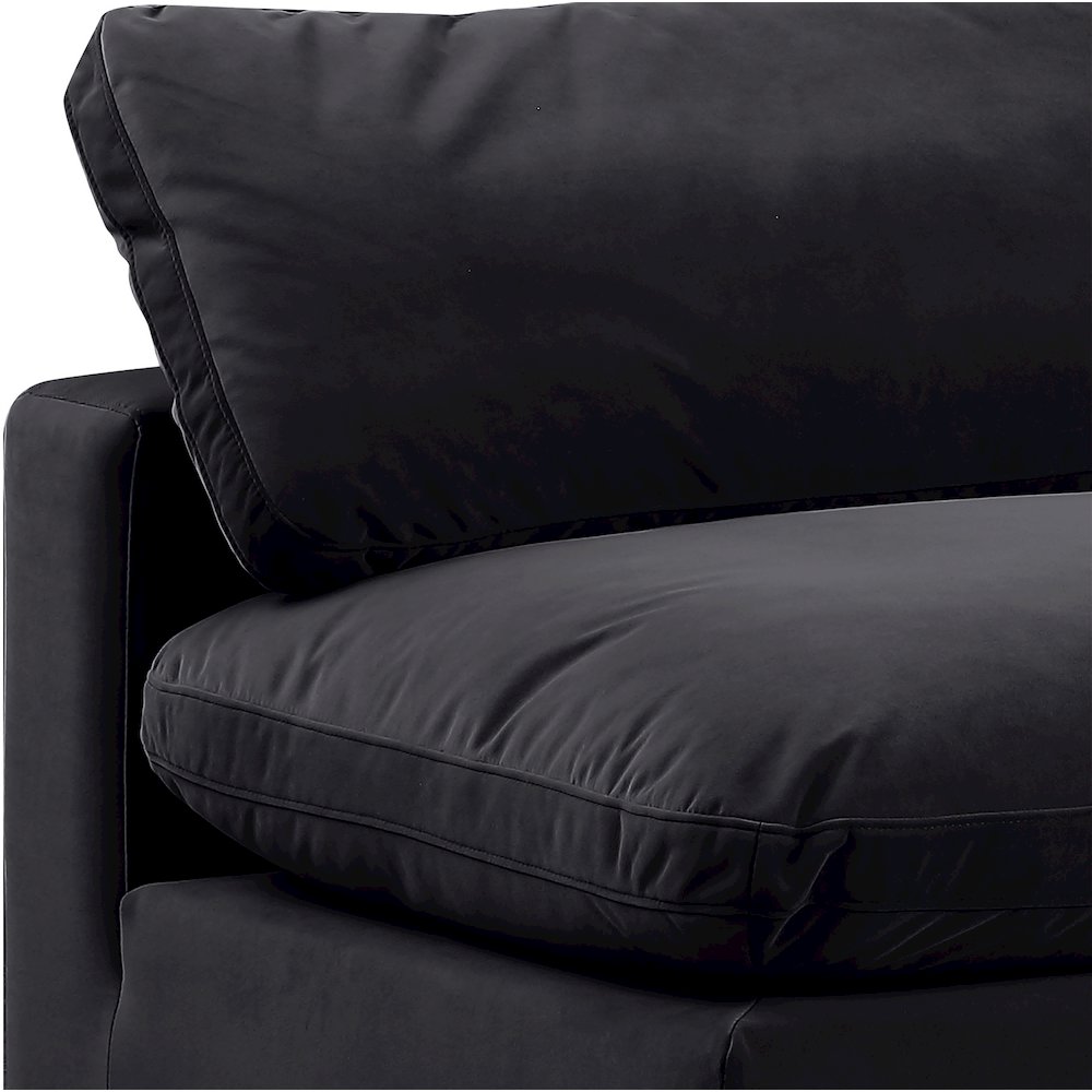 Comfy Black Velvet Modular Sectional