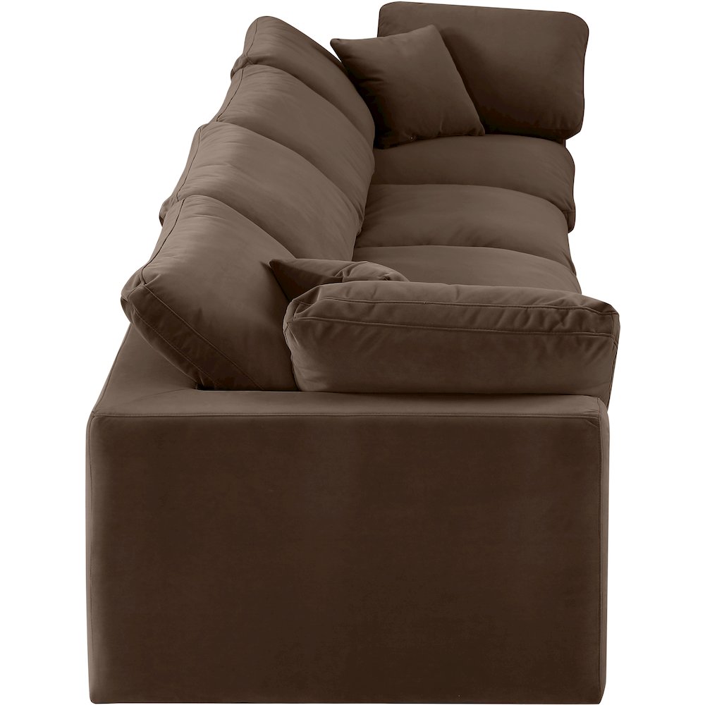 Comfy Brown Velvet Modular Sofa