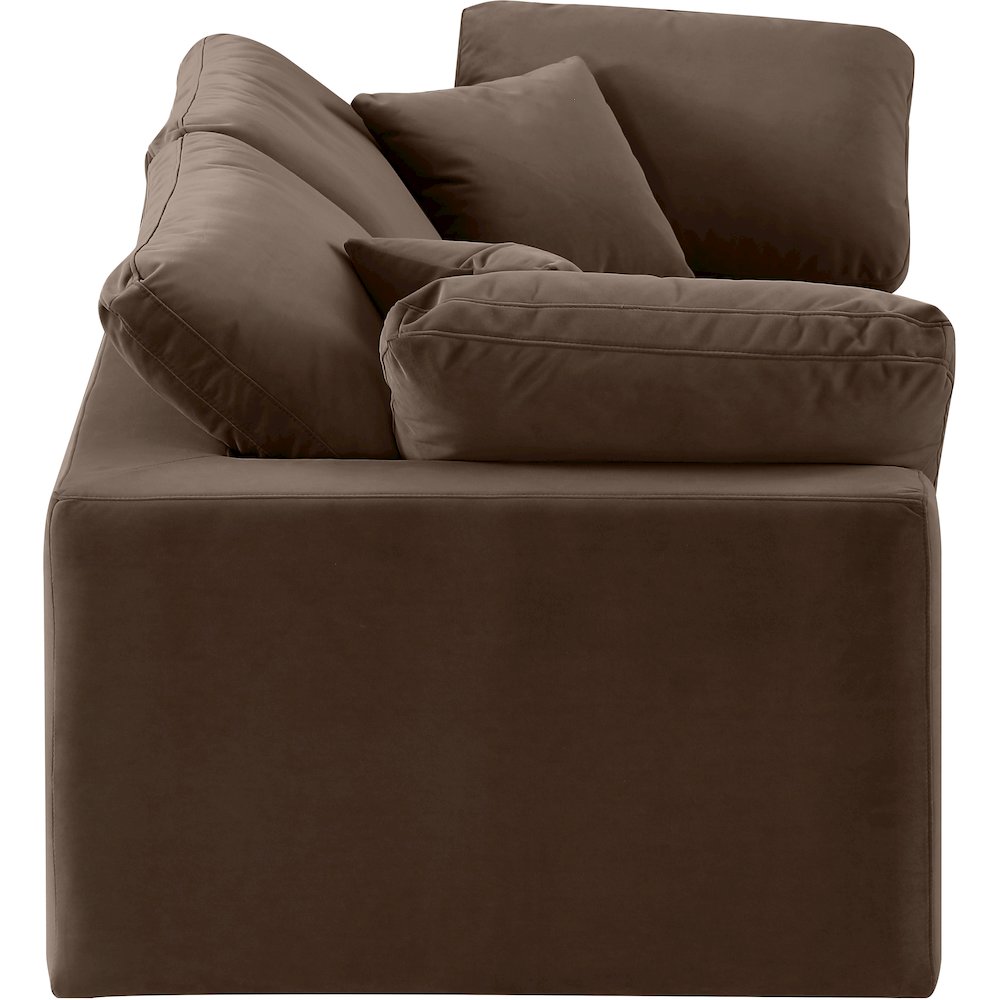 Comfy Brown Velvet Modular Sofa