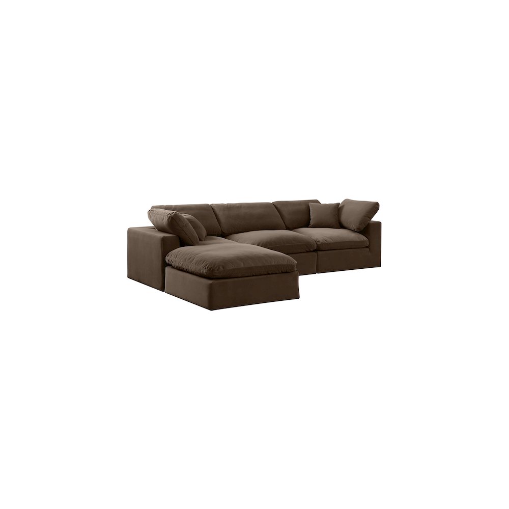 Comfy Brown Velvet Modular Sectional