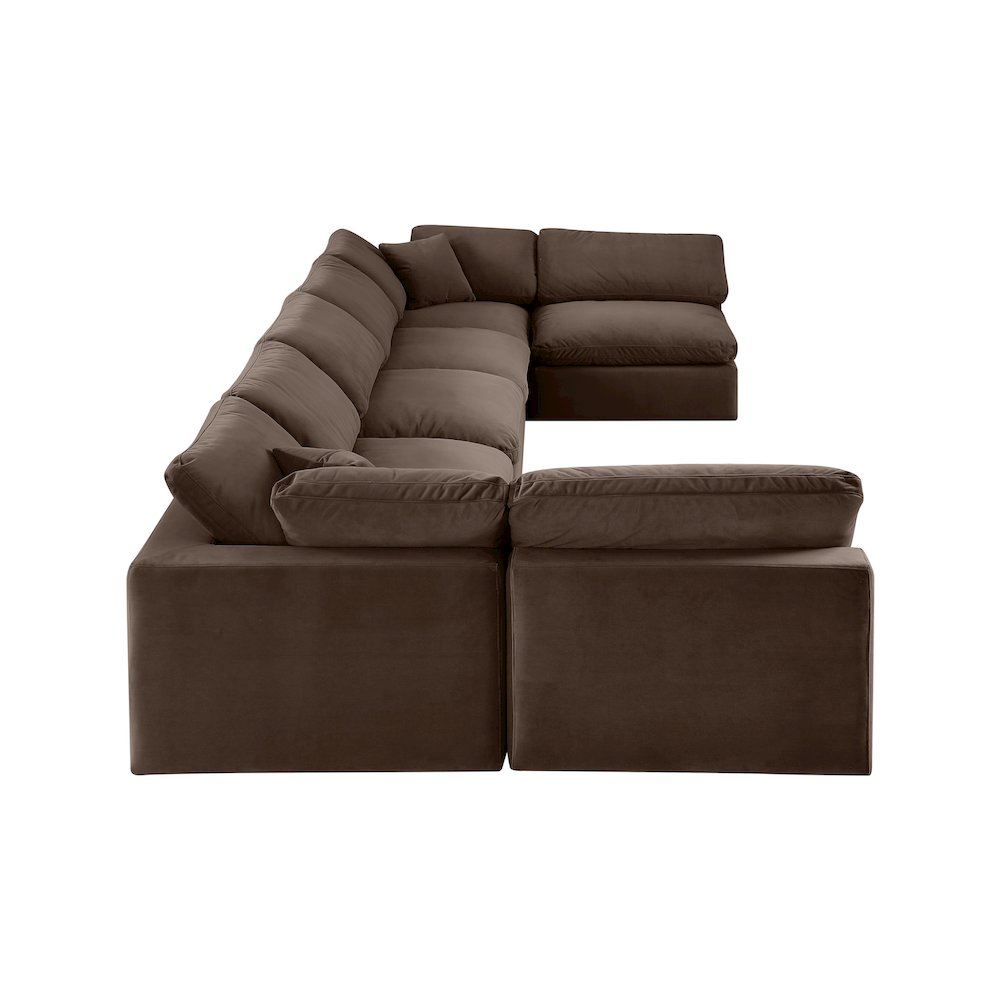 Comfy Brown Velvet Modular Sectional