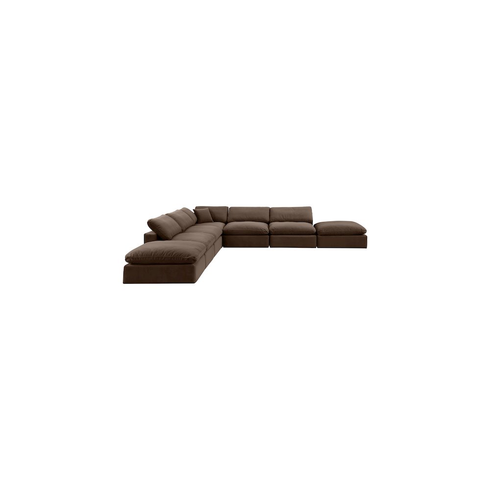Comfy Brown Velvet Modular Sectional