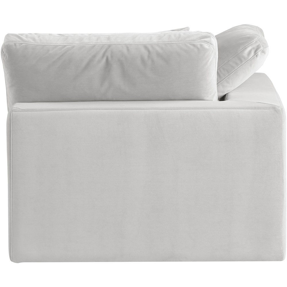 Comfy Cream Velvet Modular Corner Chair