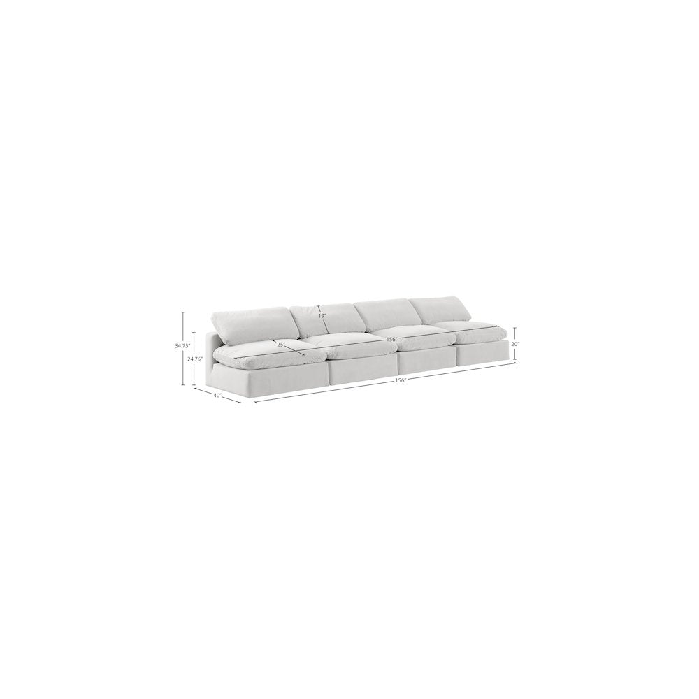 Comfy Cream Velvet Modular Sofa