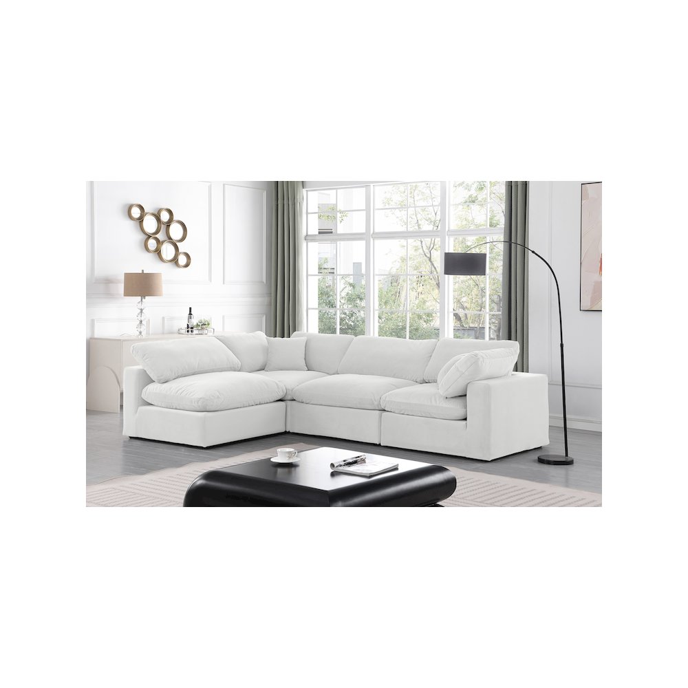 Comfy Cream Velvet Modular Sectional