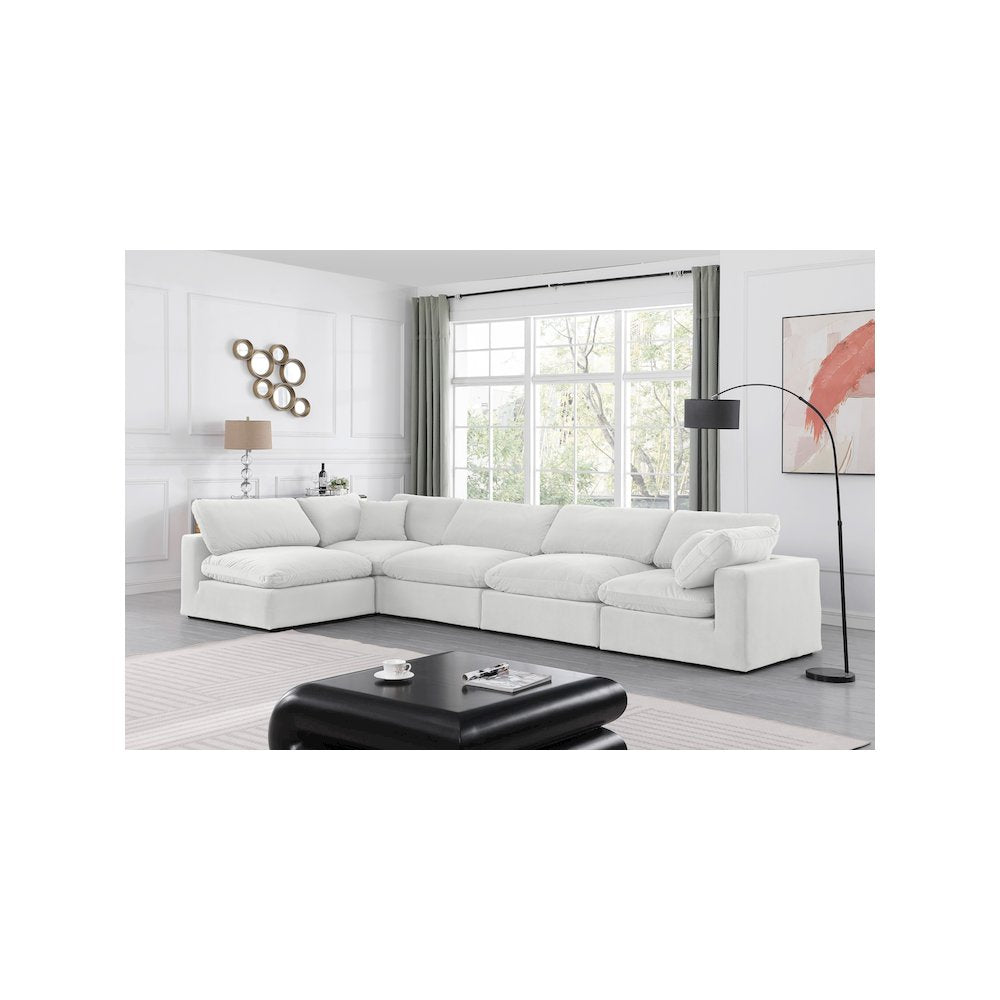 Comfy Cream Velvet Modular Sectional