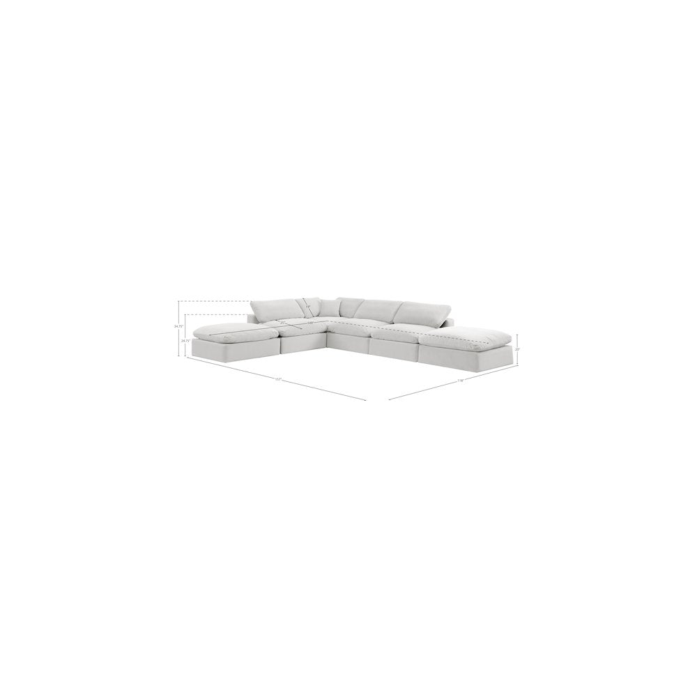 Comfy Cream Velvet Modular Sectional