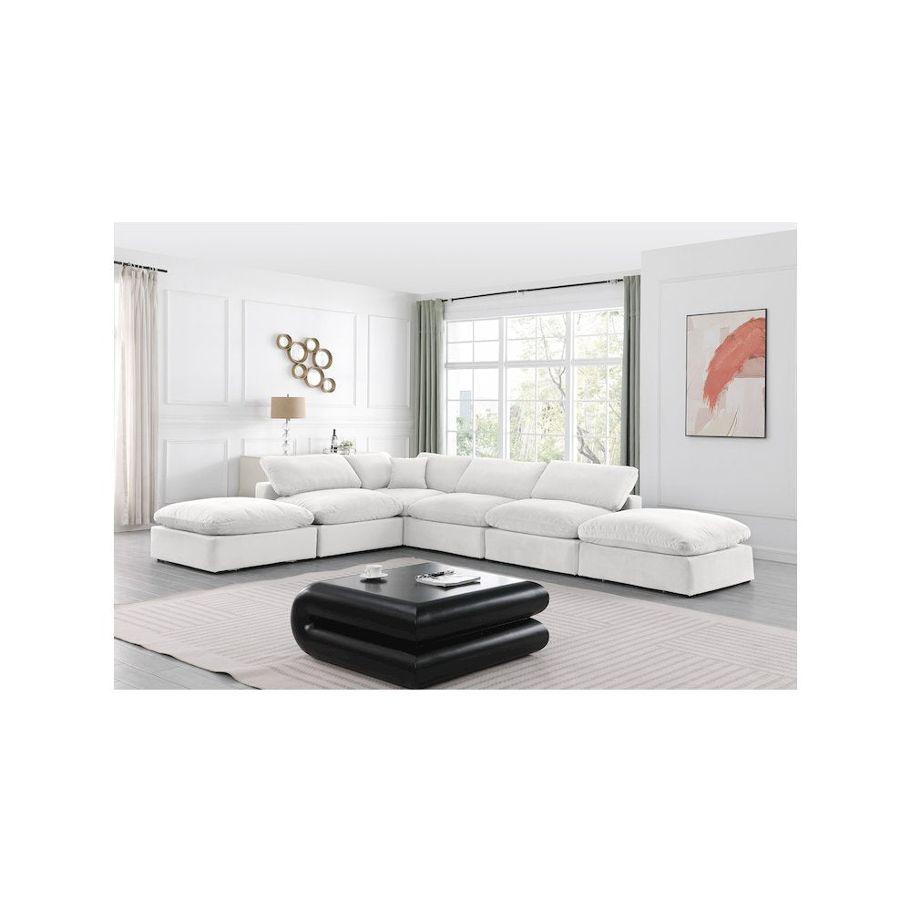 Comfy Cream Velvet Modular Sectional