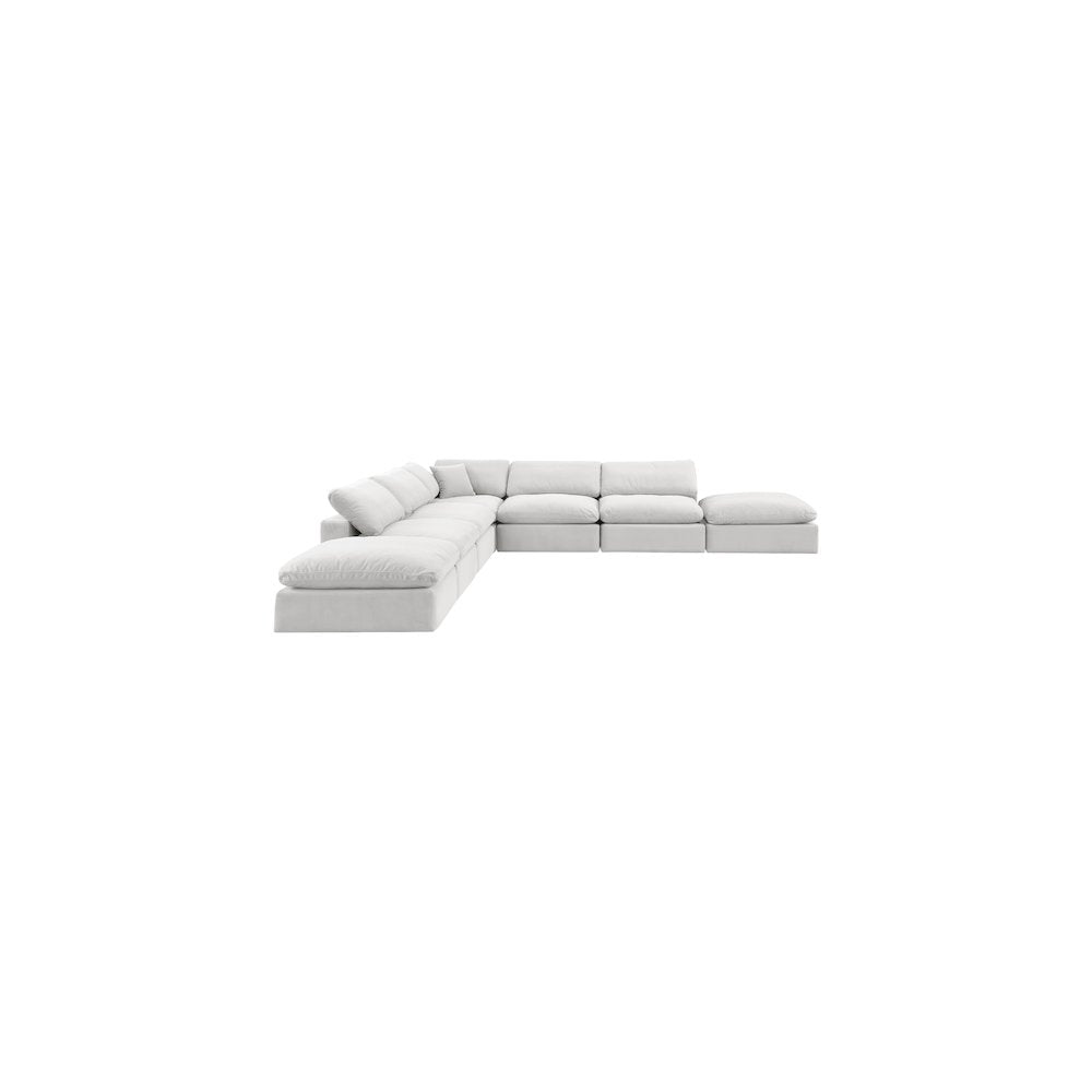 Comfy Cream Velvet Modular Sectional