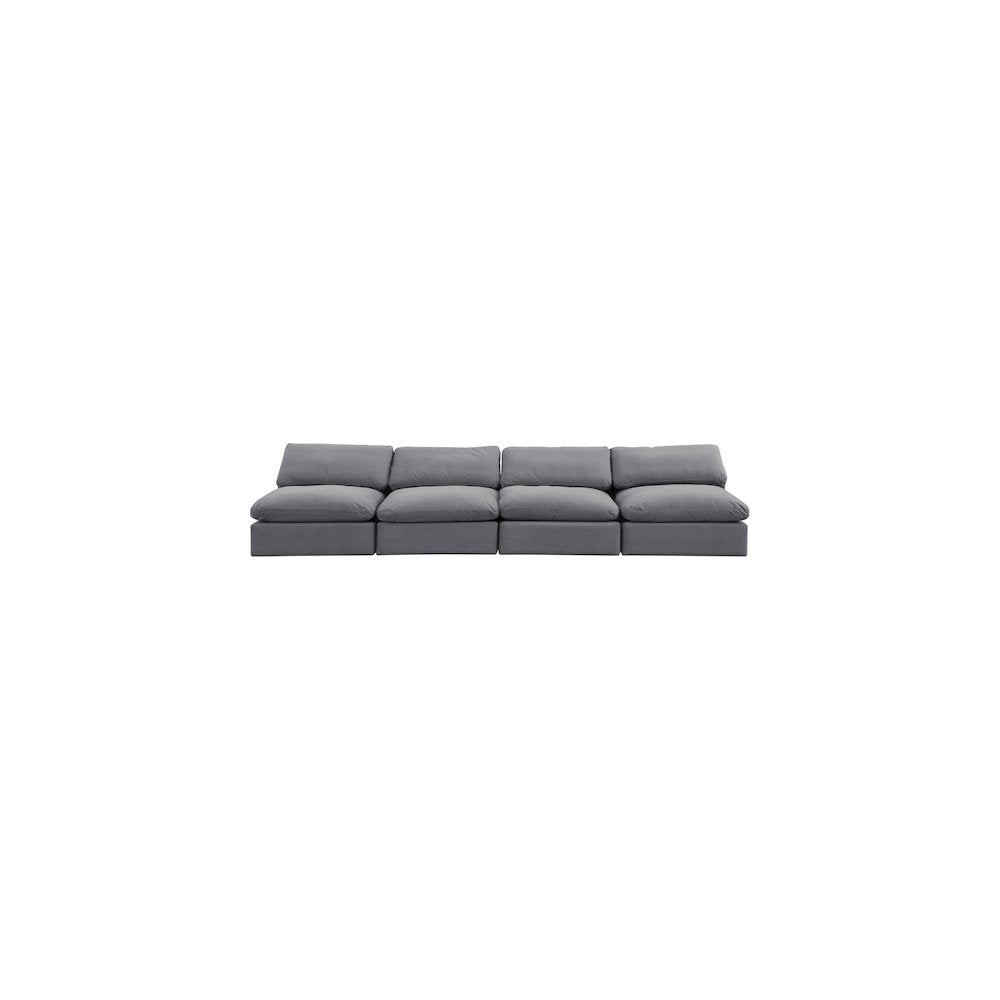 Comfy Grey Velvet Modular Sofa